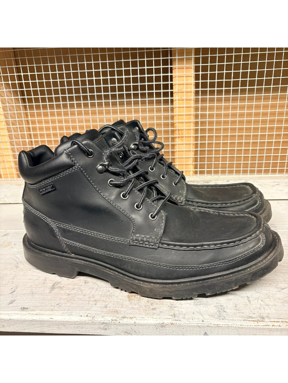 Rockport Black Leather Lace-Up Ankle Boots Size 10.5
